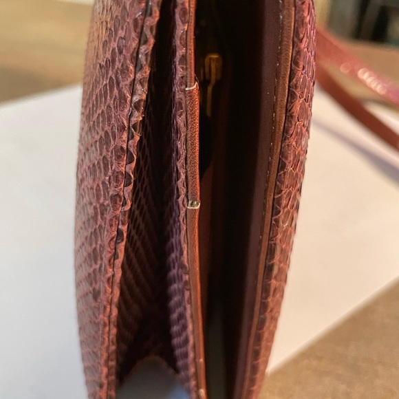 Genuine snakeskin purse, vintage, maroon - Picture 7 of 14